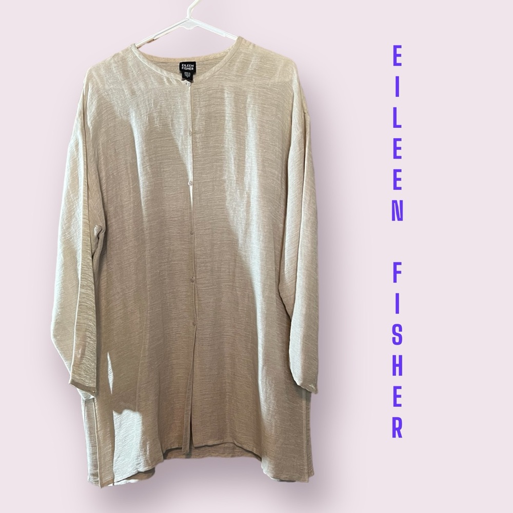 Eileen Fisher Long Linen Topper